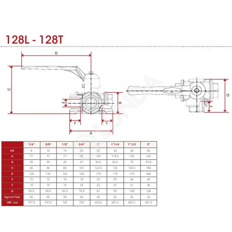 Шаровой латунный кран ВР трехходовой, с рукояткой, Ду, 15-25 Ру 25 ...