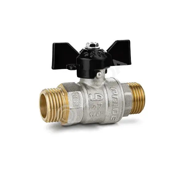 Шаровой латунный кран полнопроходной НР, ручка-бабочка, Ду 15-25, Ру 40 ...