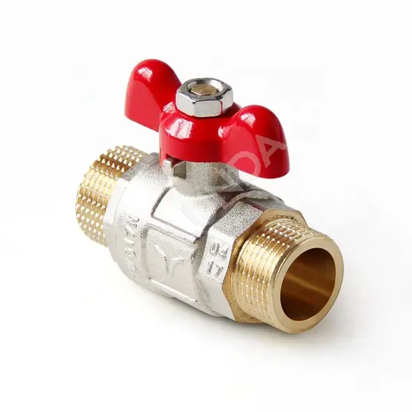 Шаровой латунный кран НР полнопроходной, ручка-бабочка, Ду 15-25 Ру 25 ...