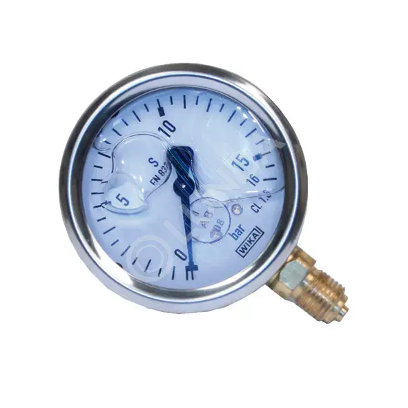 Манометр, тип 213.53, корпус - нерж. сталь, с гидрозаполнением, Wika ...