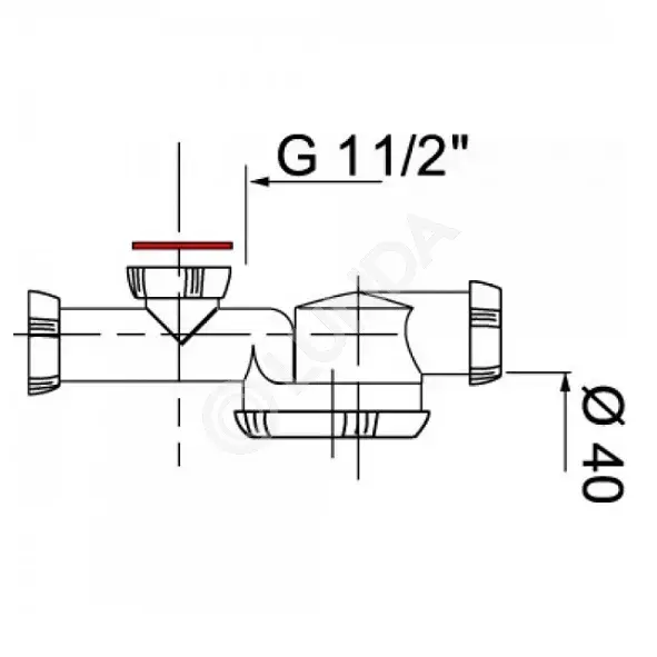 Сифон «ESPACE» сверхплоский с отводом для стиральной машины, без ...