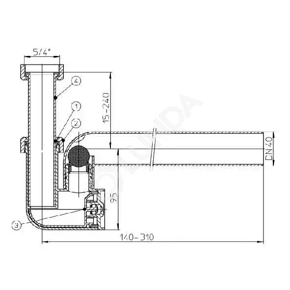 Сифон для кондиционеров с горизонтальным выпуском, HL136.3 | Lunda ...