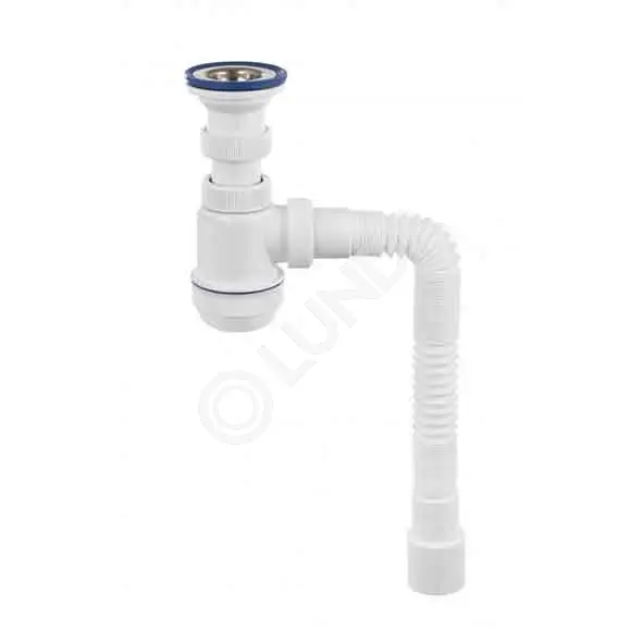 Сифон для раковины «МИНИ Элит» с нержавеющей чашкой и гибкой трубой ...