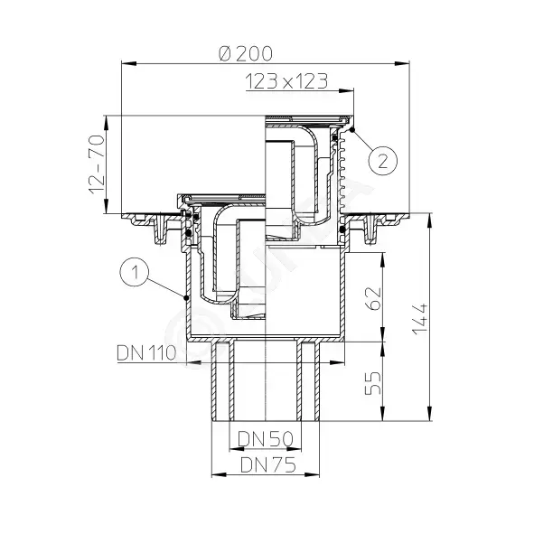 Трап DN 50/75/110, HL310N | Lunda - канализация
