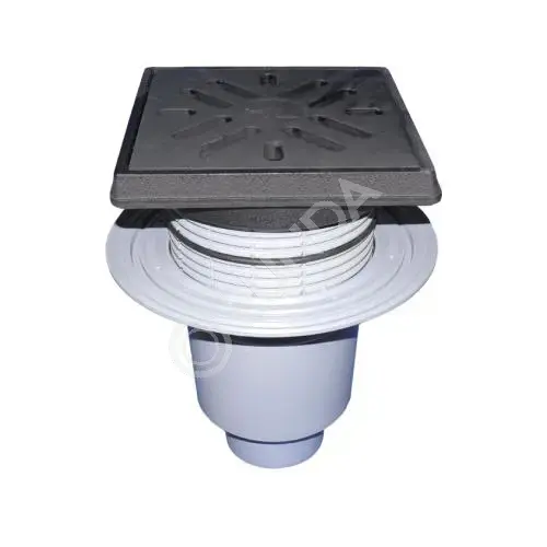 Трап вертикальный Perfekt, с чугунной решеткой и с незамерзающим ...