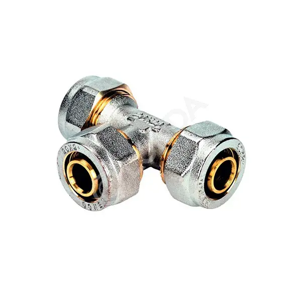 Тройник обжимной латунный редукционный, Henco | Lunda - фитинги?