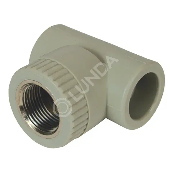 Тройник PPR с внутренней резьбой, комбинированный, СЕРЫЙ, Pro Aqua ...