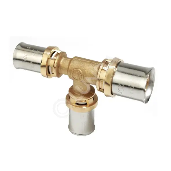 Тройник-пресс редукционный, латунь, Giacomini RM151 | Lunda - фитинги