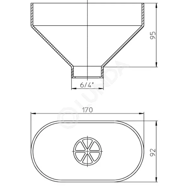 Капельная воронка со скобой для крепления труб, HL20 | Lunda ...