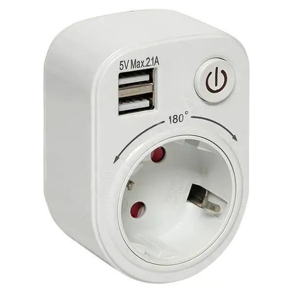Розеточный блок SB-01 (розетка 2P+E 16А, 2 USB разъема 5V 2,1A) PROxima, EKF