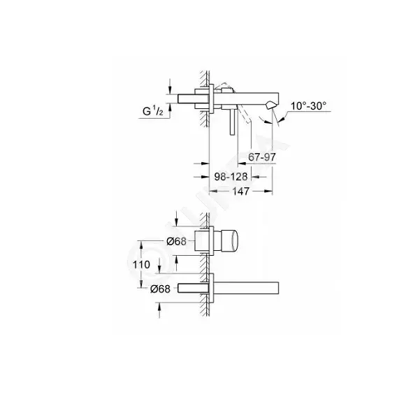 Инсталляция чертеж grohe