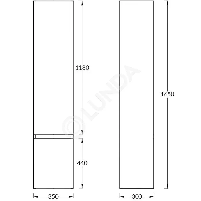 Пенал CUBO настенный мальва, Kerama Marazzi