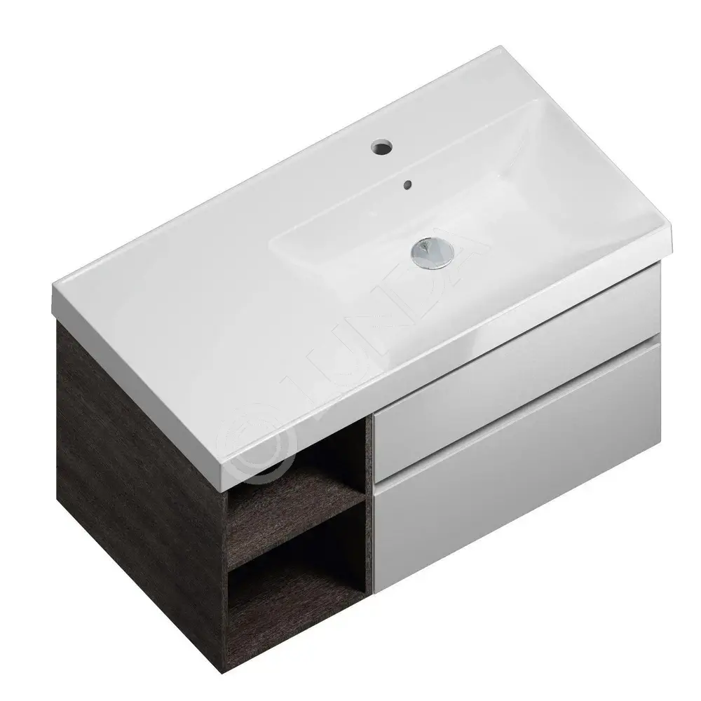 Тумба CUBO настенная белый, односторонняя, Kerama Marazzi