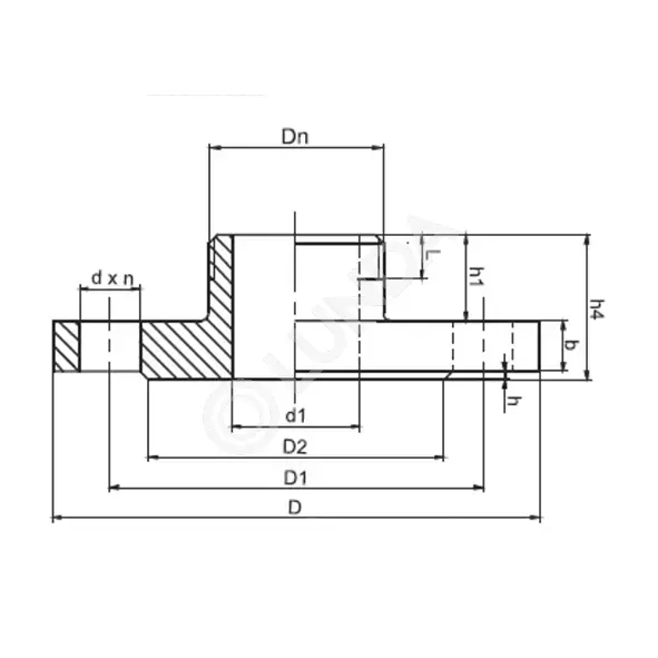 Фланец стальной оцинкованный с резьбовым хвостовиком, ГОСТ 12815-80 ...