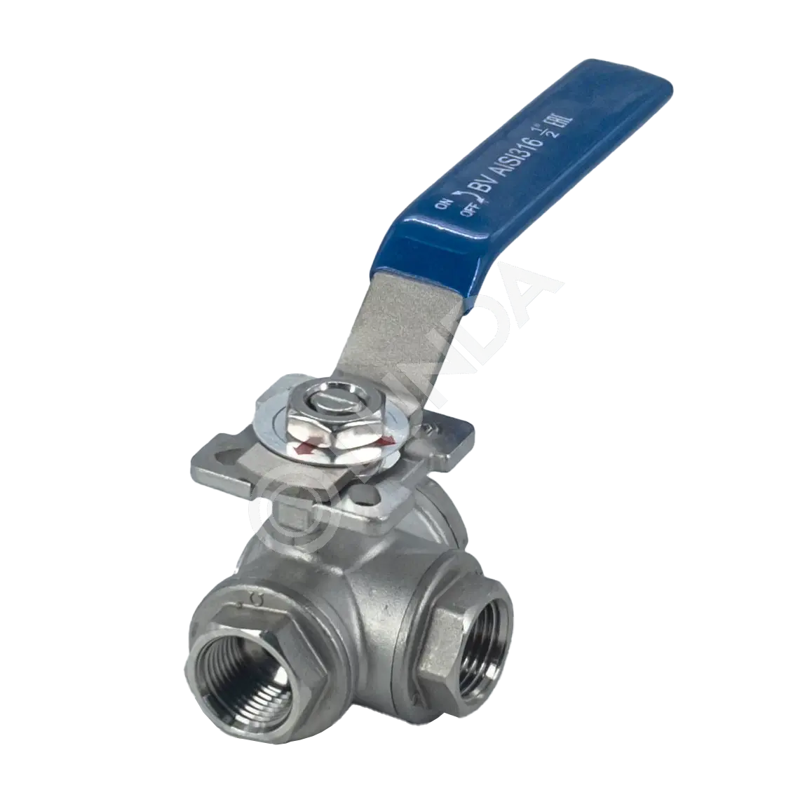 Кран шаровой муфтовый нержавеющий, AISI316, (CF8M), NewKey