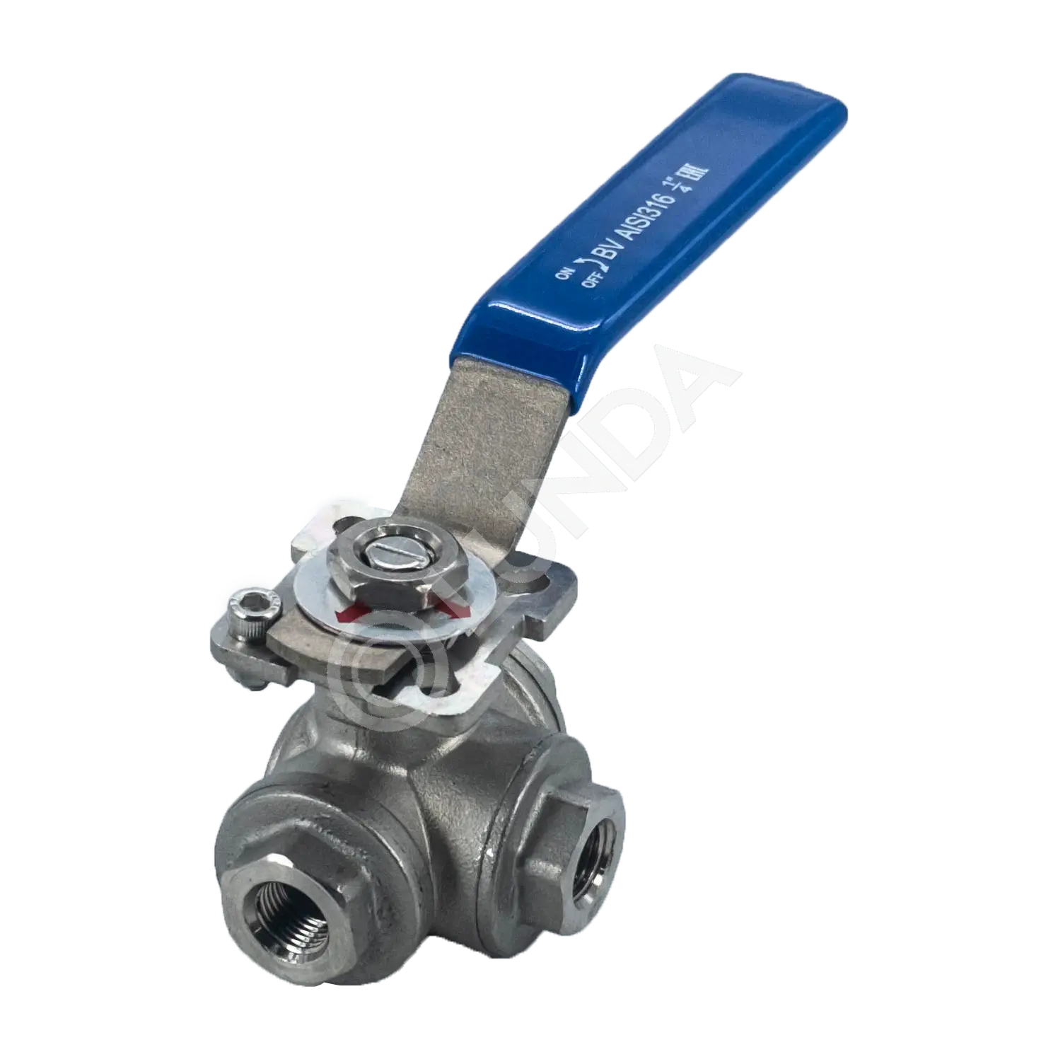 Кран шаровой муфтовый нержавеющий, AISI316, (CF8M), NewKey
