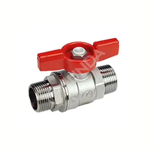 Шаровой кран латунный НР-НР, стандартнопроходной, ручка-бабочка, Ду 15 ...