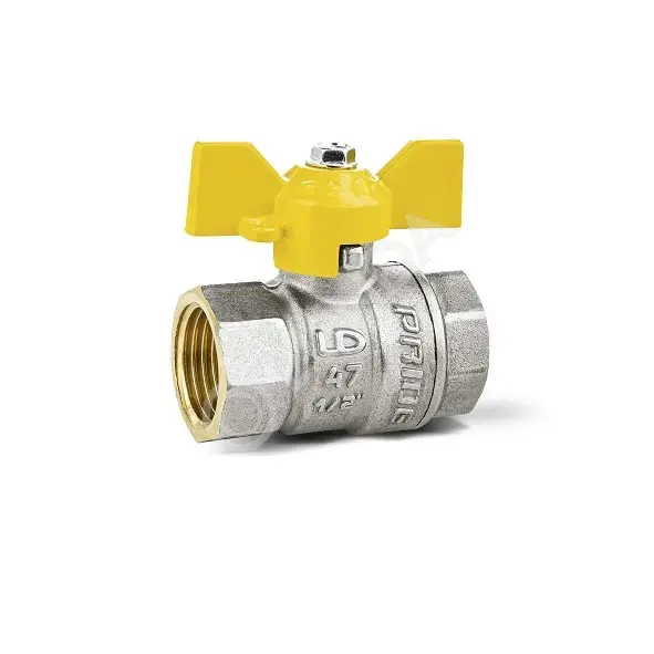 Шаровой латунный кран для газа полнопроходной, ВР, ручка-бабочка, Ду 15 ...