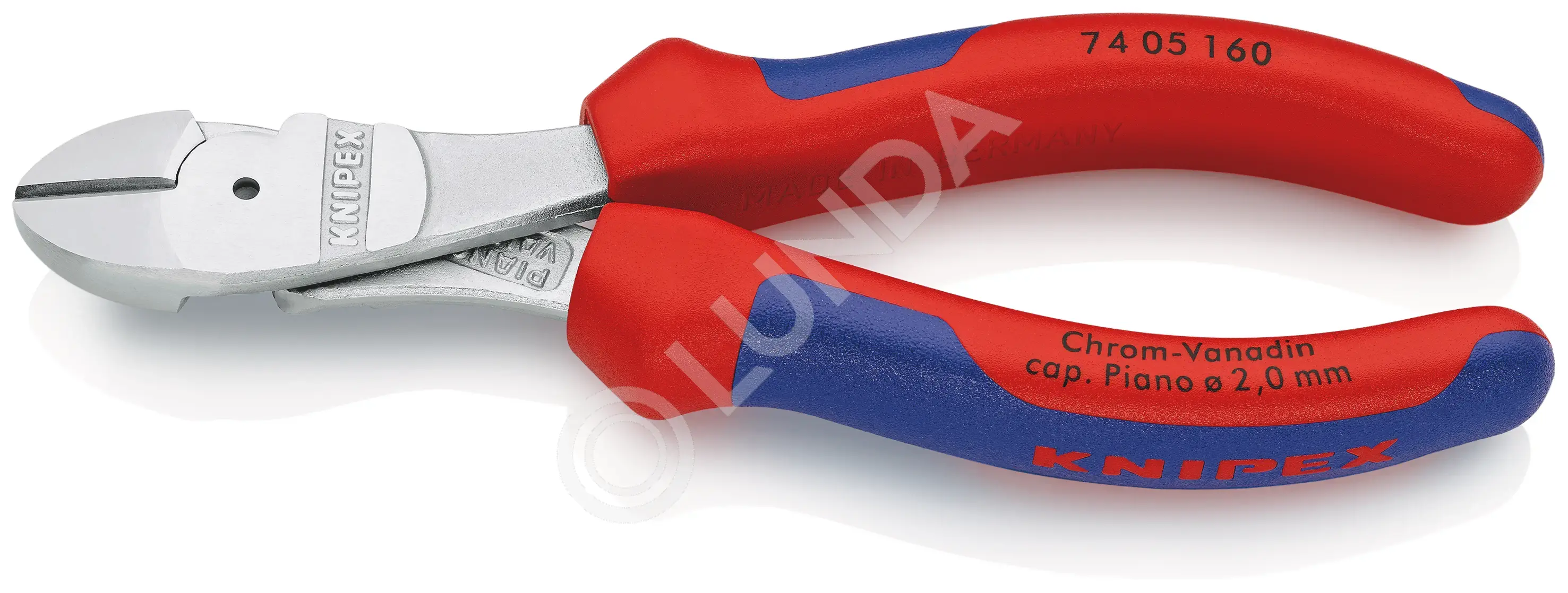 Кусачки боковые особо мощные, хром, 2-комп ручки, Knipex
