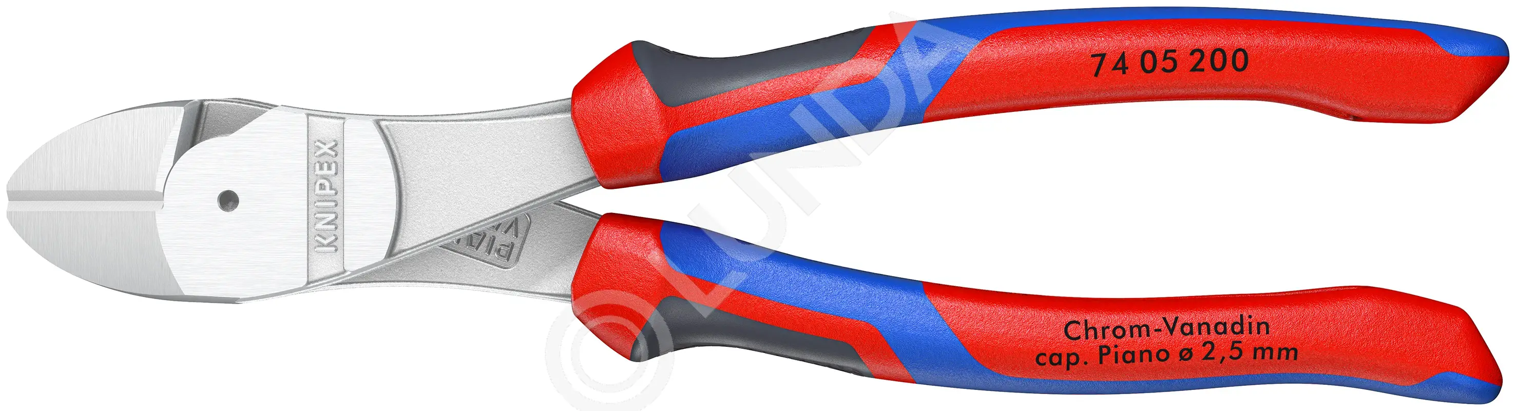 Кусачки боковые особо мощные, хром, 2-комп ручки, Knipex