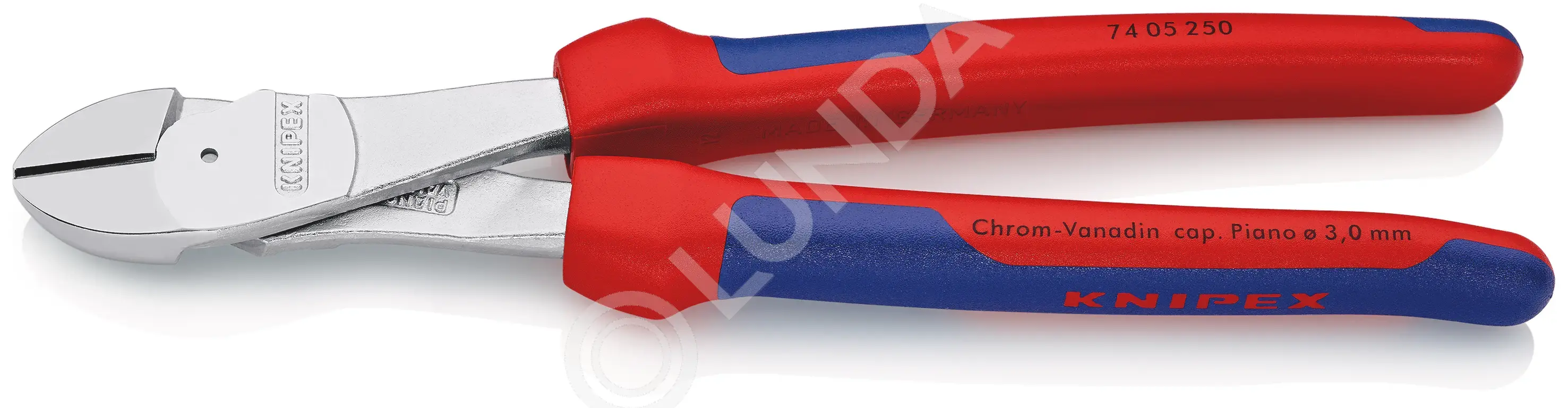 Кусачки боковые особо мощные, хром, 2-комп ручки, Knipex