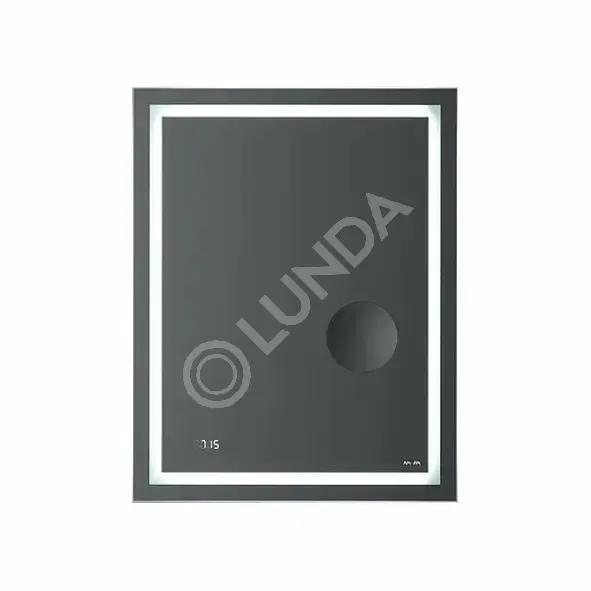 Универсальное зеркало с контурной Led-подсветкой, часами и косметическим зеркалом, 55, Gem, AM.PM