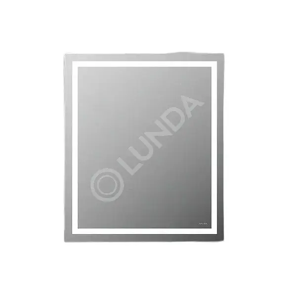 Универсальное зеркало настенное с контурной LED-подсветкой, 60 см, Gem, стекло, пластик, серый металлик, AM.PM