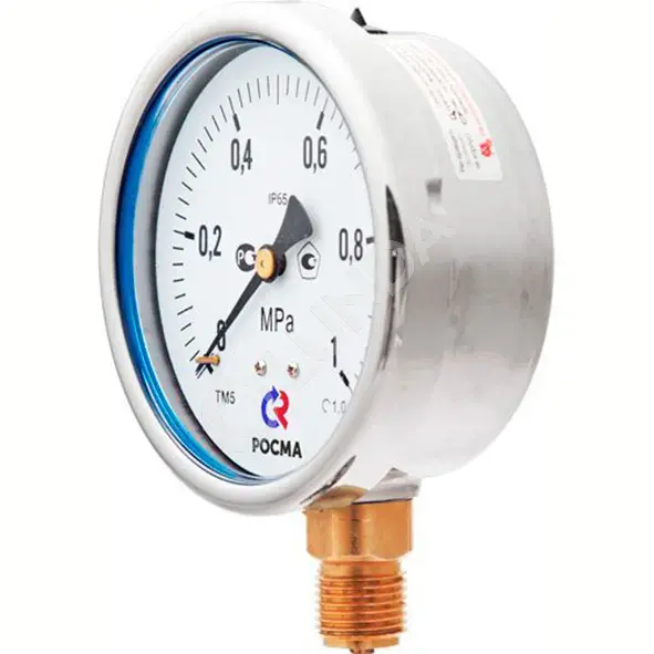 Манометр, Тип ТМ серия 20, виброустойчивый, подключение снизу, Росма ...