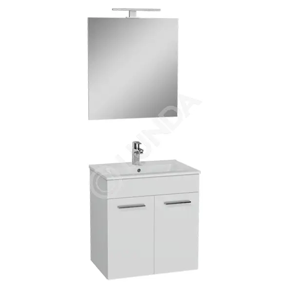 Тумба Mia 60 см с раковиной и дверцами, белый глянцевый, Vitra