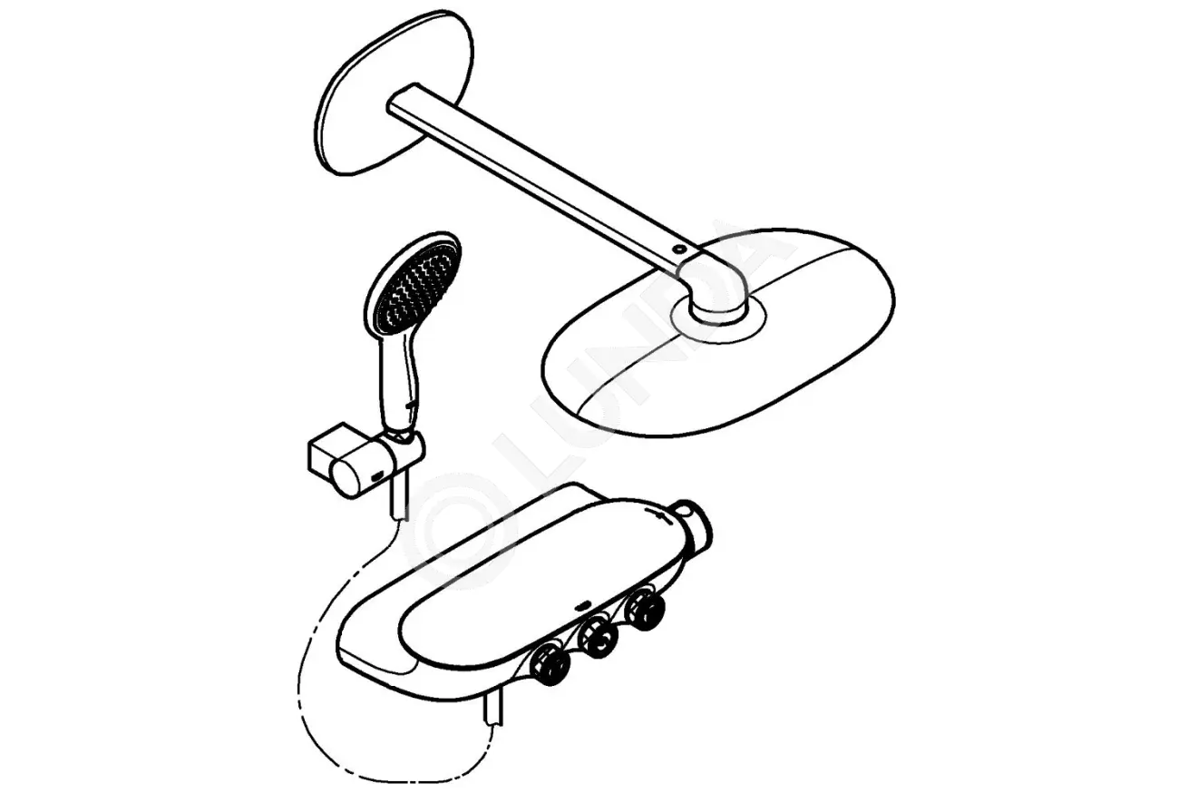 Набор для комплектации душа с термостатом Rainshower SmartControl, хром, Grohe