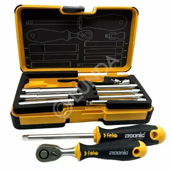 Набор стержней M-TEC с трещоткой и отверткой 1/4" ERGONIC в кейсе, 10 шт, Felo