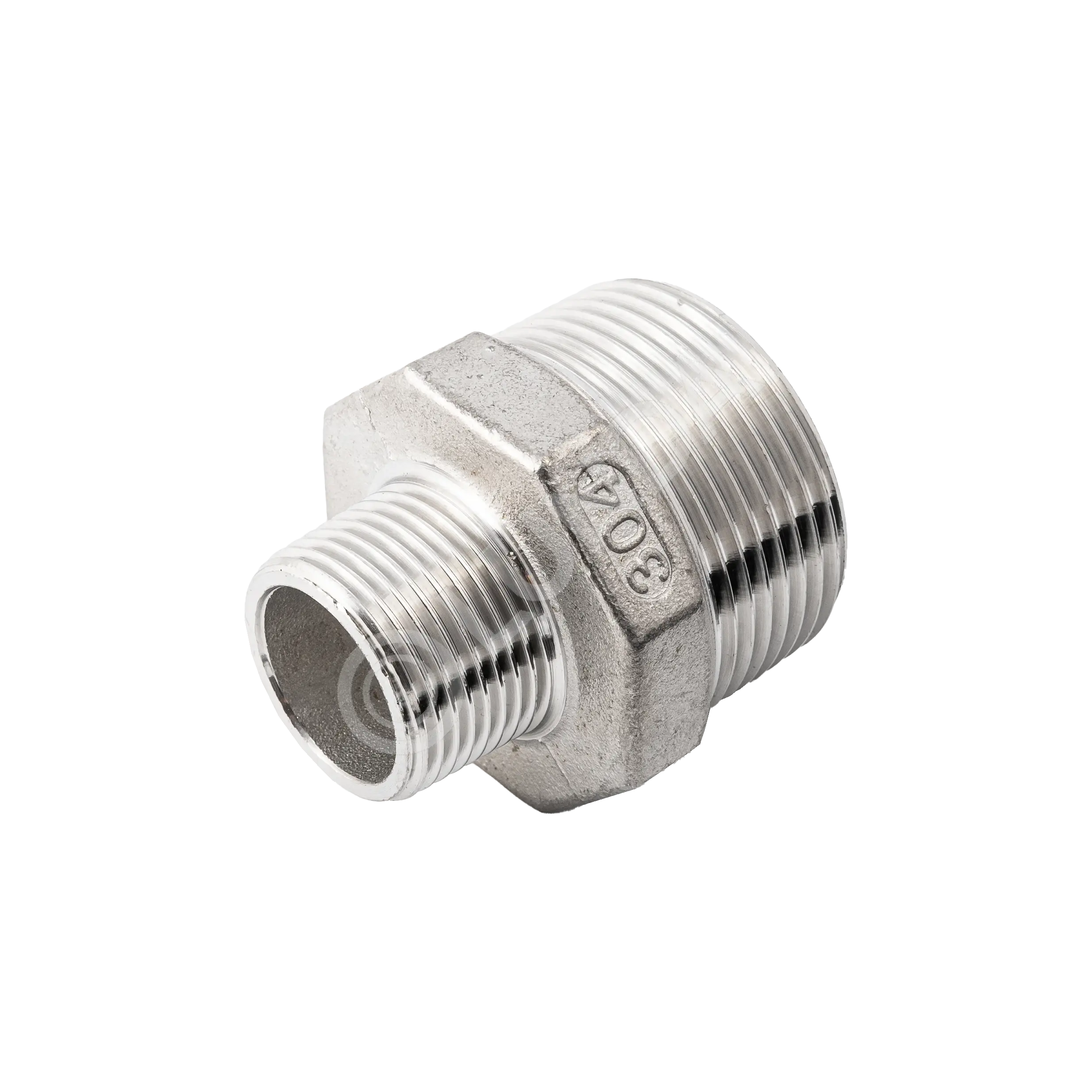 Ниппель резьбовой переходной нержавеющий, AISI304, (CF8), NewKey
