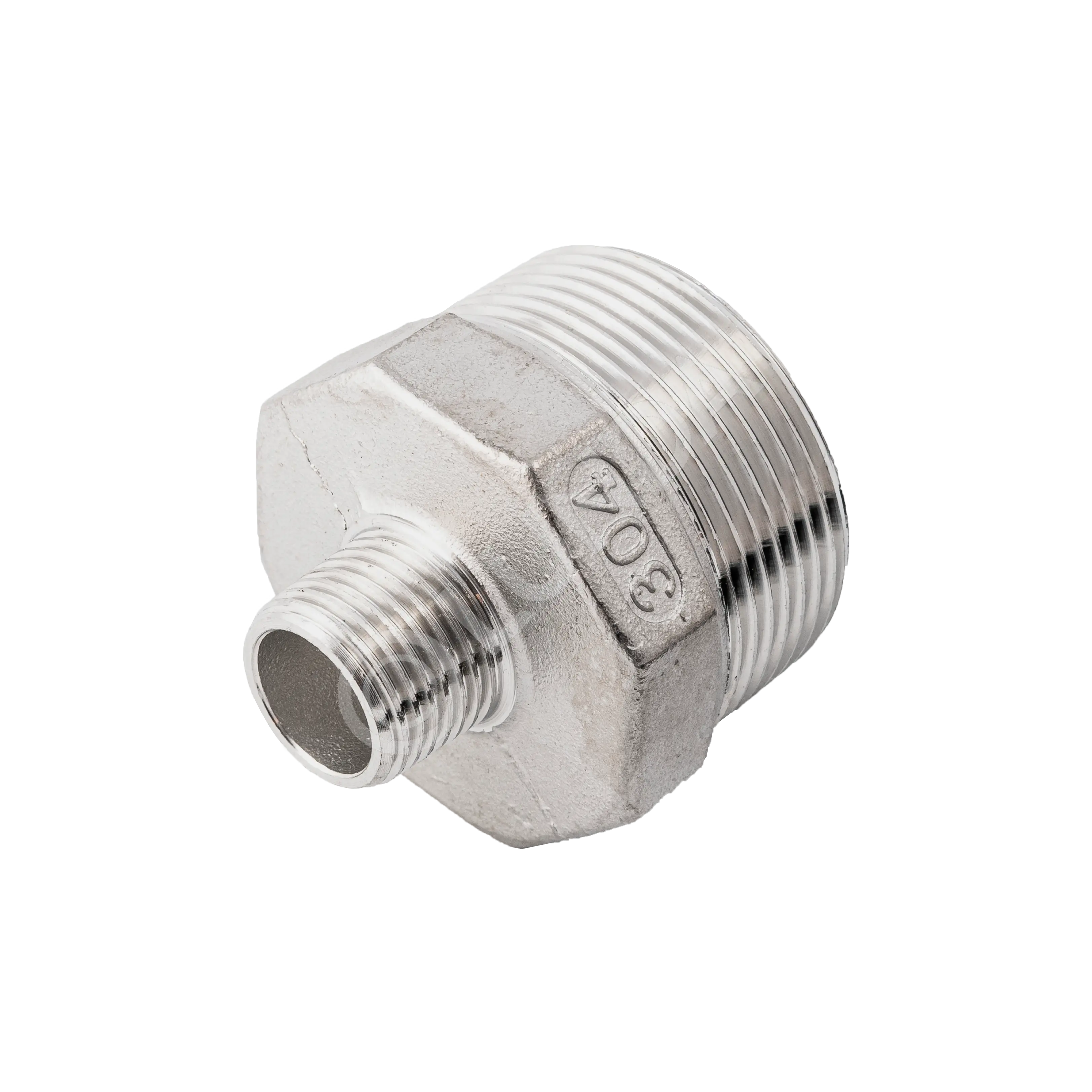 Ниппель резьбовой переходной нержавеющий, AISI304, (CF8), NewKey