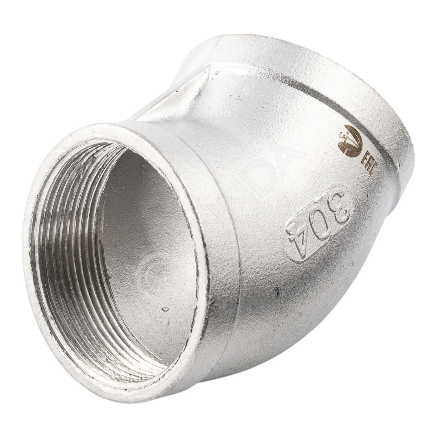 Отвод резьбовой вр/вр 45° нержавеющий, AISI304, (CF8), NewKey