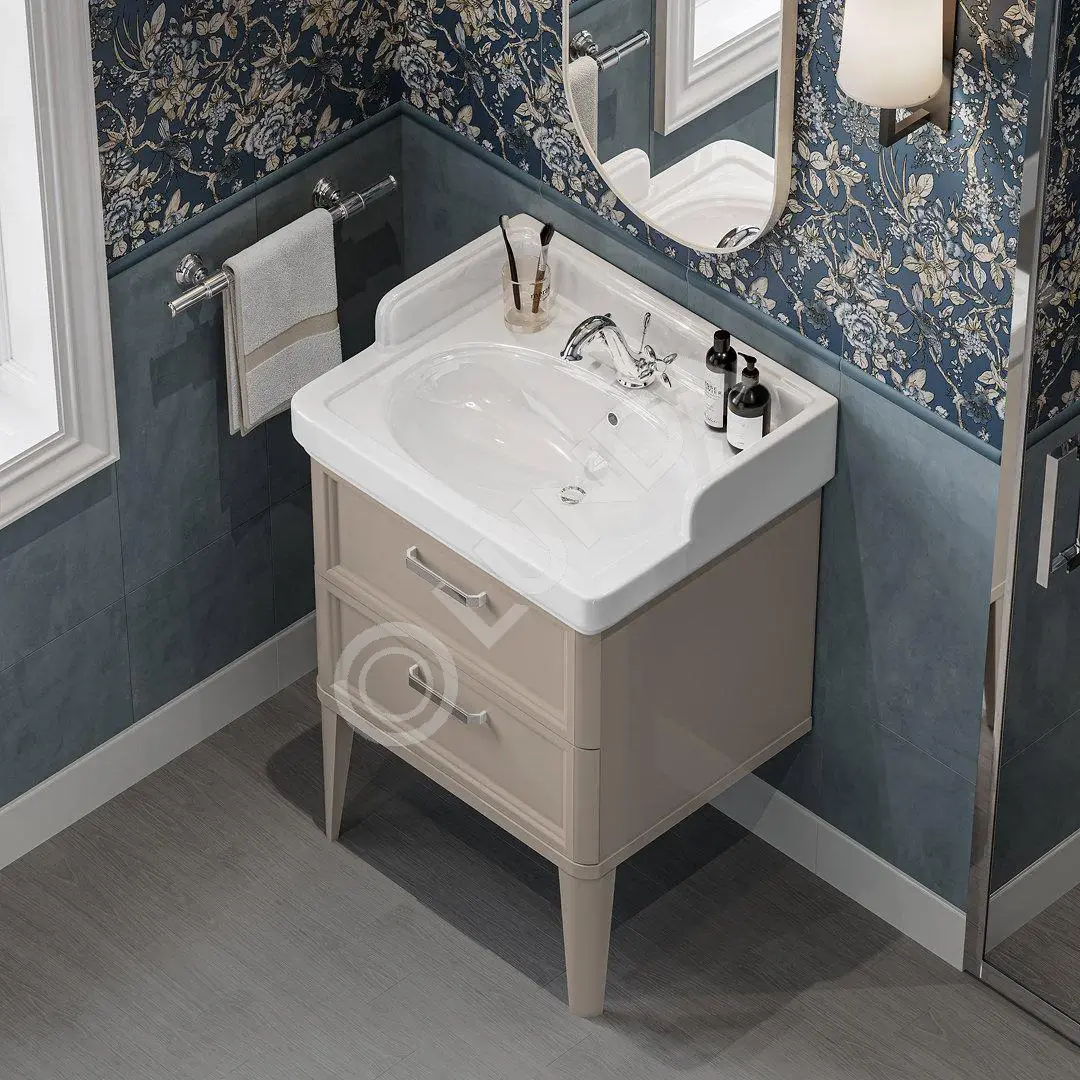 Тумба POMPEI напольная с 2-мя ящиками, камео бежевый, Kerama Marazzi