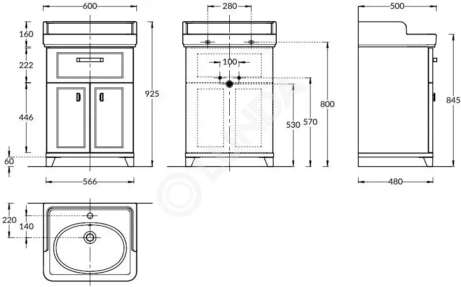 Тумба POMPEI напольная с ящиком и дверцами, Kerama Marazzi