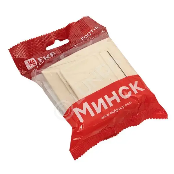 Минск Розетка 1-местная СП с/з с крышкой 16А с защ, штор, IP44, EKF