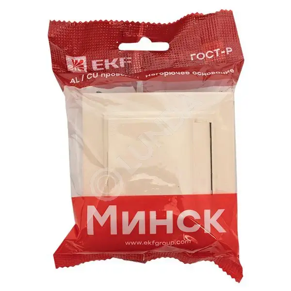 Минск Розетка 1-местная СП с/з с крышкой 16А с защ, штор, IP44, EKF