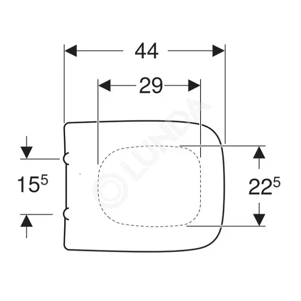 Сиденье унитаза Renova Plan, прямоугольное исполнение, крепление сверху ...