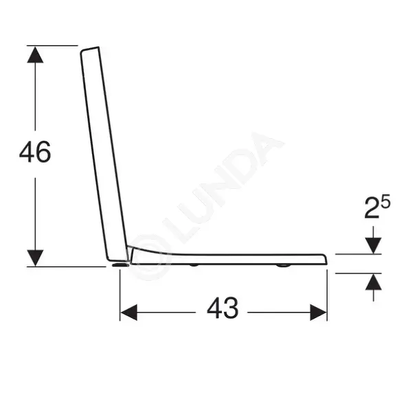 Сиденье унитаза Renova Plan, прямоугольное исполнение, крепление сверху ...