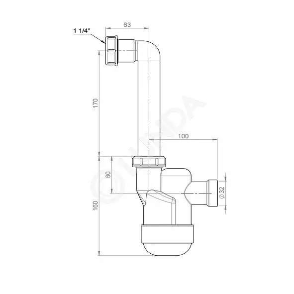 Сифон для сбора конденсата Ventloc с шариком внутри, Prevex 3000008 ...