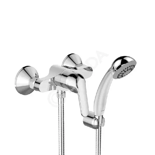 Смеситель для ванны и душа Fine, настенный, с душевым гарнитуром ...