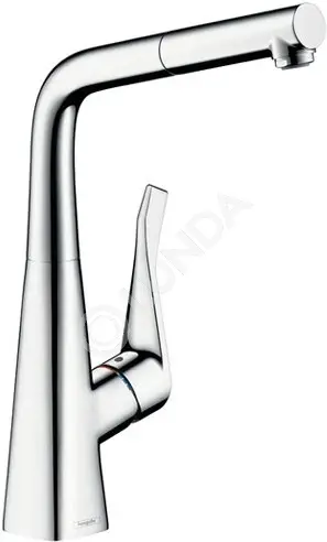 Смеситель для кухни с выдвижным душем Metris, управление рычажное, Hansgrohe