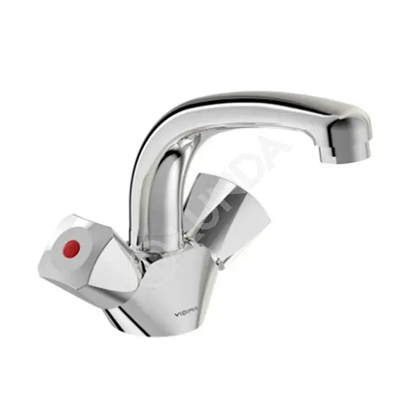 Смеситель для раковины Practic, с литым изливом и двумя ручками, Vidima ...