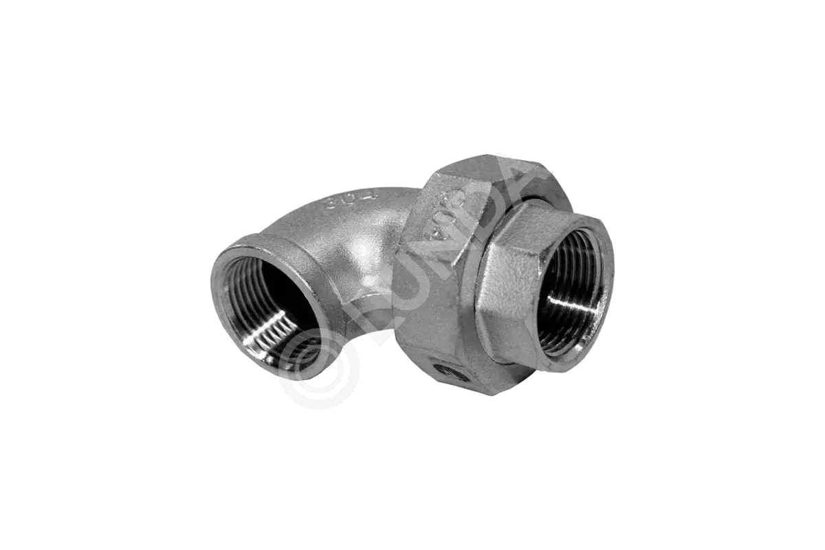 Разъемное соединение американка угловая вр/вр нержавеющая, AISI304, (CF8), PTFE, NewKey