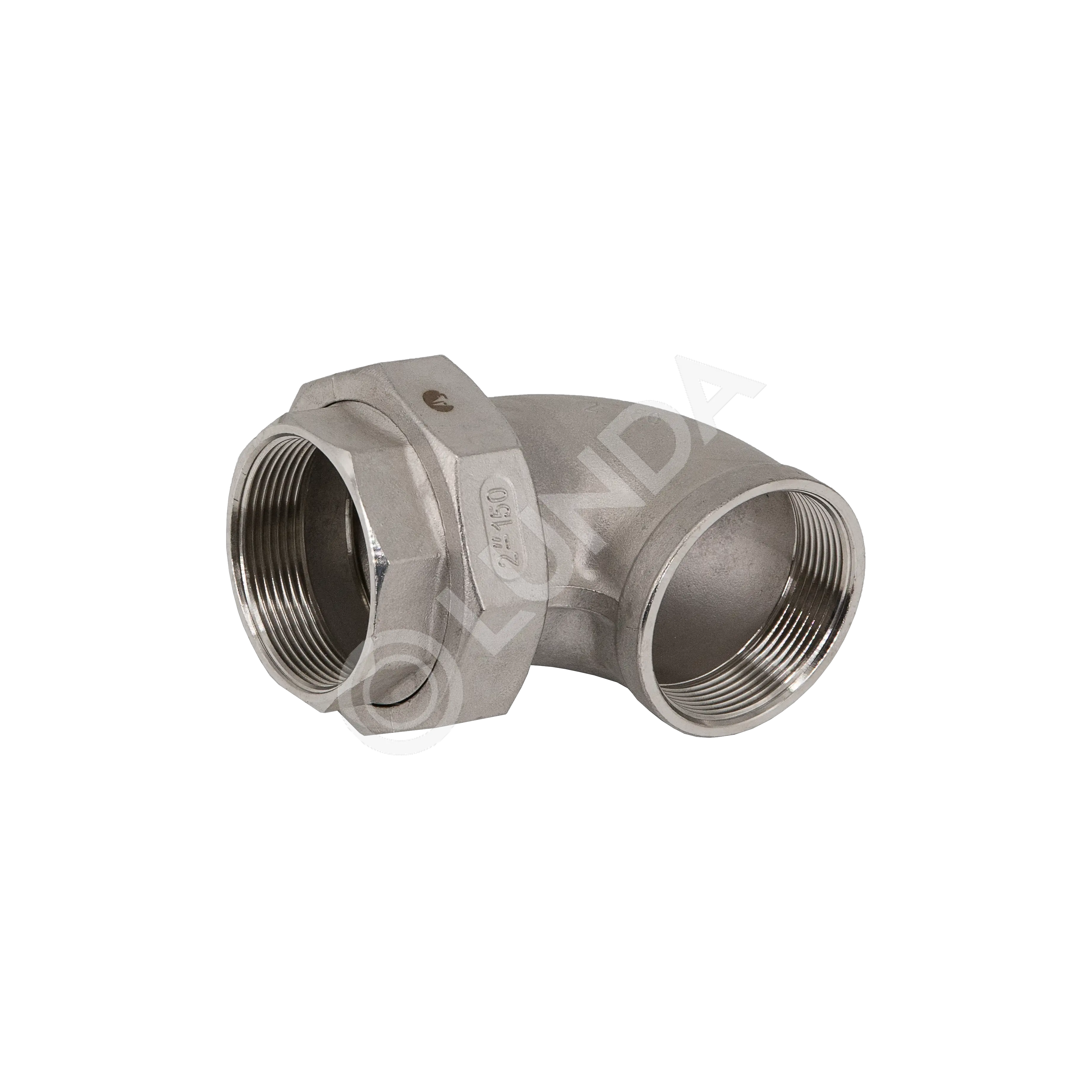 Разъемное соединение американка угловая вр/вр нержавеющая, AISI304, (CF8), PTFE, NewKey