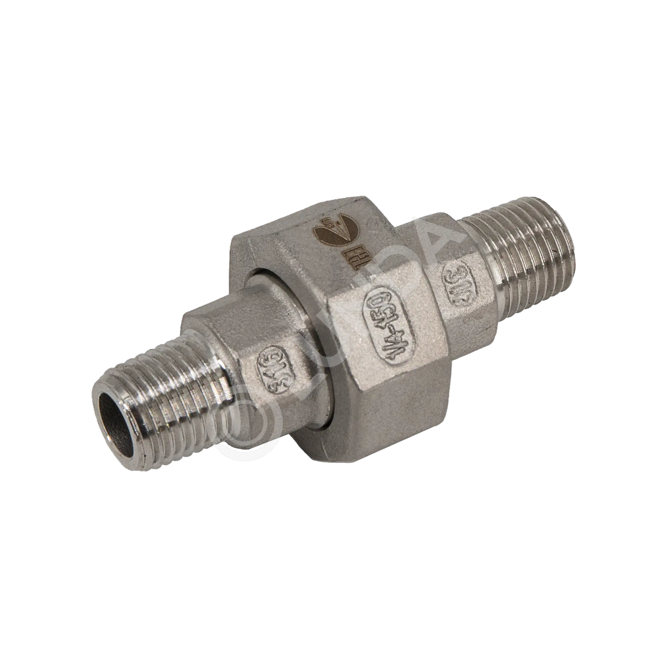 Разъемное соединение американка нр/нр нержавеющая, AISI316, (CF8M), PTFE, NewKey