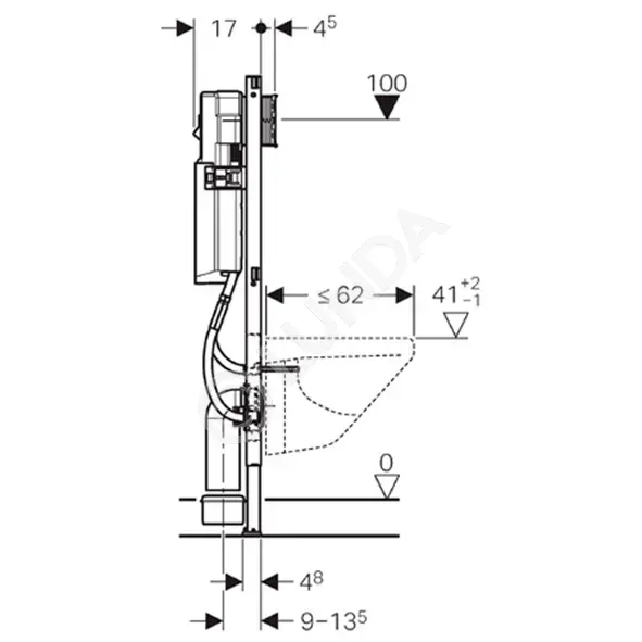 Инсталляция (монтажный стенд) Duofix UP320 для подвесного унитаза, Н112 ...