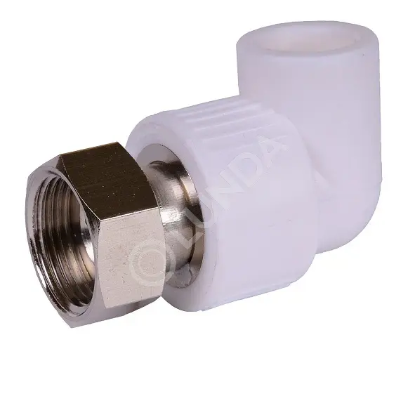 Угольник PPR 90° с накидной гайкой на металлическом штуцере ...