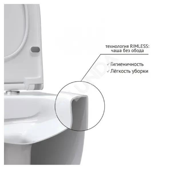 Унитаз BERGES подвесной VENTAS Rimless 49 см, сиденье дюропласт Ventas Slim SO, Berges